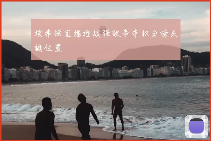 埃弗顿直播迎战强敌争夺积分榜关键位置